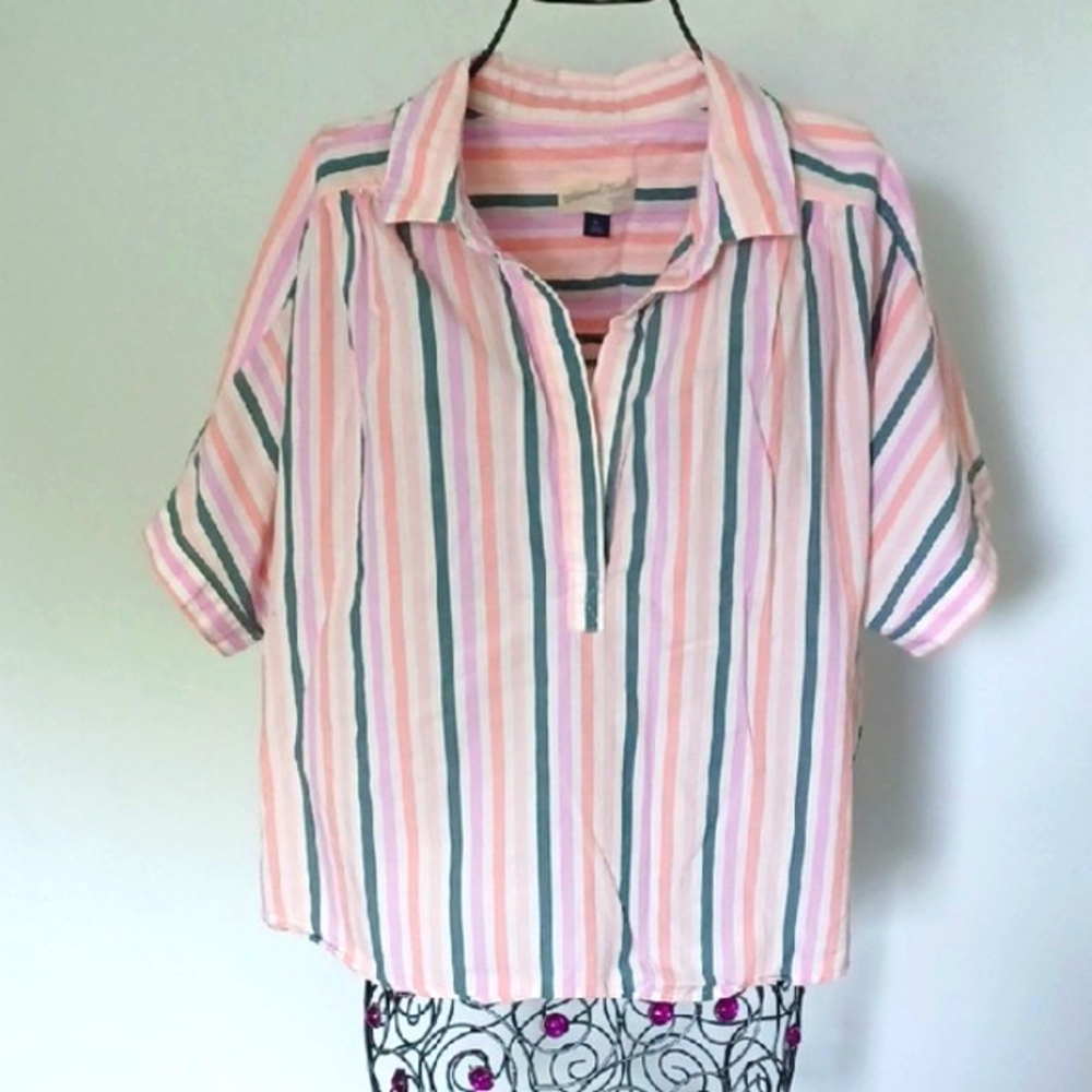 Universal Thread Striped Cotton Boxy Top